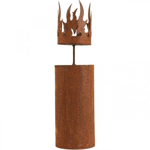 Artículo Portavelas forma vela decoración óxido metal patinado Al.36cm