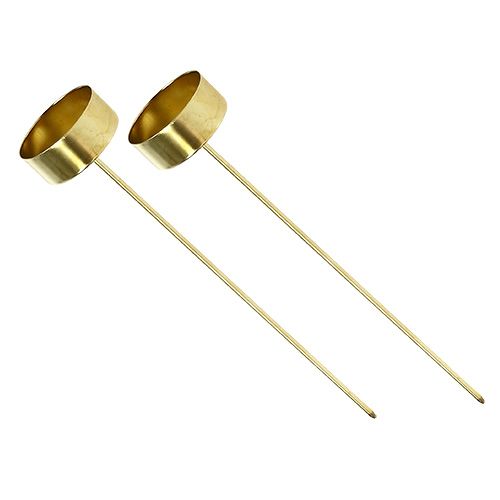 Floristik24 Portavelas para pegar dorado 21cm 8uds