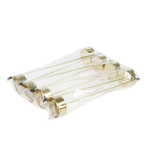 Floristik24 Portavelas para pegar dorado 21cm 8uds