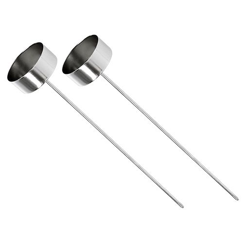 Floristik24 Portavelas para enchufar plata 21cm 8uds