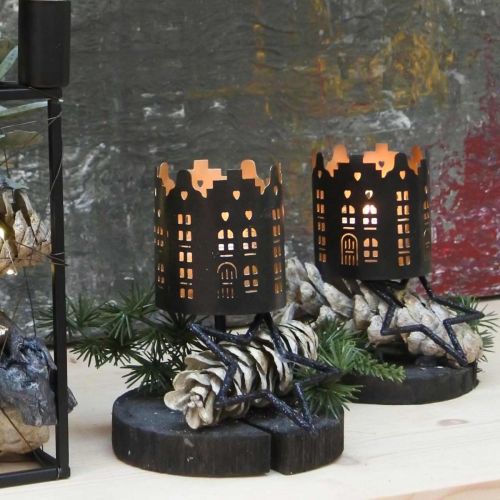 Floristik24 Portavelas City Black Portavelas para pegar Ø8cm