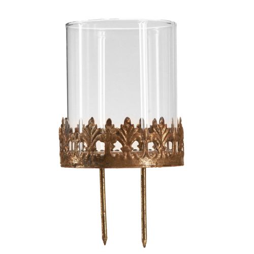 Floristik24 Portavelas para enchufar con vela cristal dorado Ø7cm 4 piezas