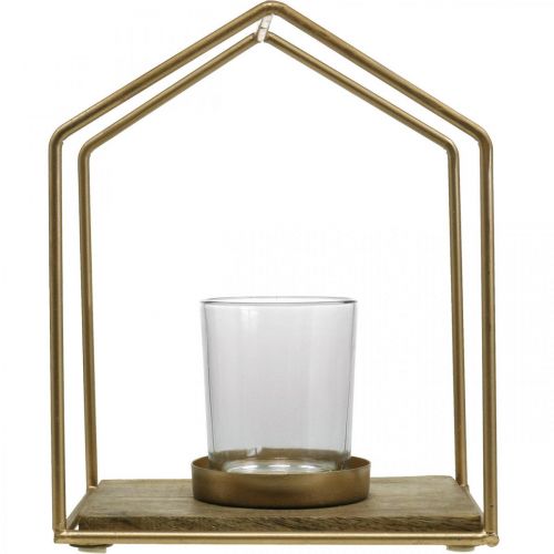 Artículo Linterna casa metal decoración candelita vela vidrio 20×16×26cm