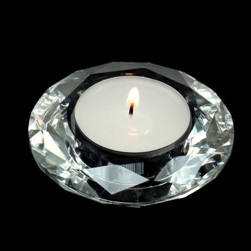Artículo Portavelas candelabro diamante claro Ø7cm