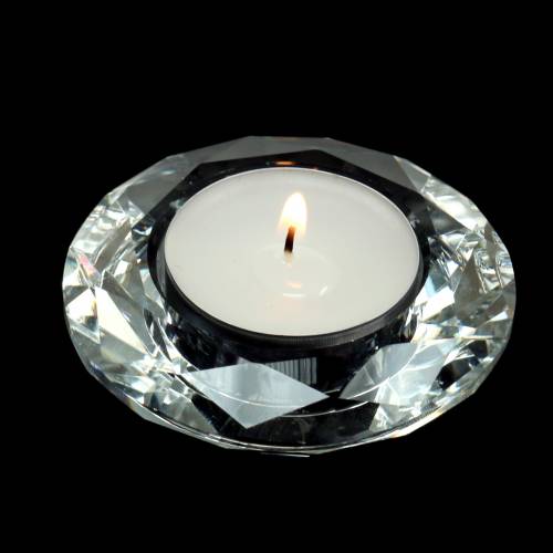 Floristik24 Portavelas candelabro diamante claro Ø7cm
