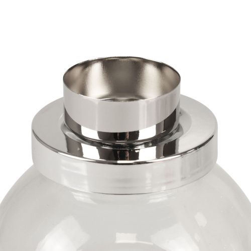 Artículo Portavelas candelabro vidrio metal plata Ø10,5cm 4ud