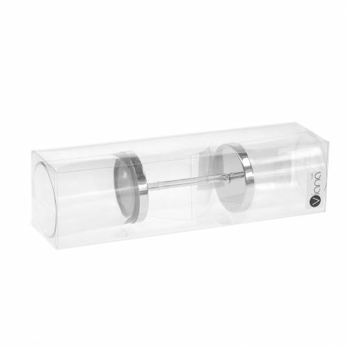 Artículo Portavelas para enchufar metal/vidrio Ø6,5cm H19cm 2 piezas