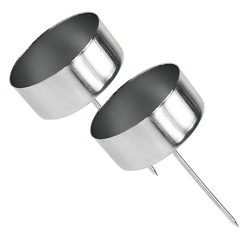 Portavelas plateado Ø4cm L7cm 4pcs