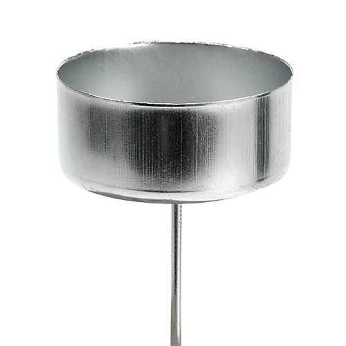 Floristik24 Portavelas plateado Ø4cm L7cm 4pcs