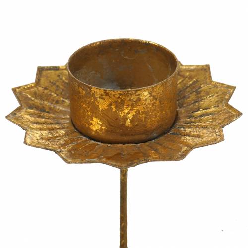 Floristik24 Portavelas para pegar metal en dorado Ø9cm H9cm 4uds