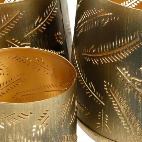 Artículo Portavelas Navidad metal bronce, oro Ø13,5 / 11 / 8,5cm, juego de 3