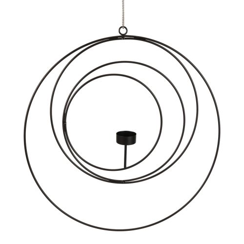 Floristik24 Portavelas para candelabro colgante negro Ø40cm