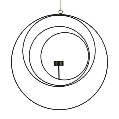 Floristik24 Portavelas para candelabro colgante negro Ø40cm