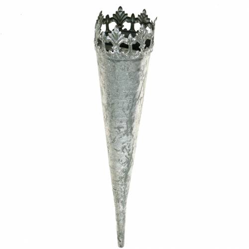 Floristik24 Portavelas para pegar plata Ø5cm H24cm 4uds