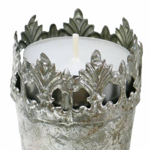 Artículo Portavelas para pegar plata Ø5cm H24cm 4uds