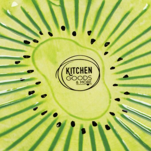 Artículo Platos redondos de cerámica con motivo de kiwi, aptos para mesa de comedor o cocina, 16 cm, 2 piezas