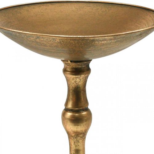 Floristik24 Cuenco decorativo con pie cuenco decorativo de metal vintage Ø32cm H37cm