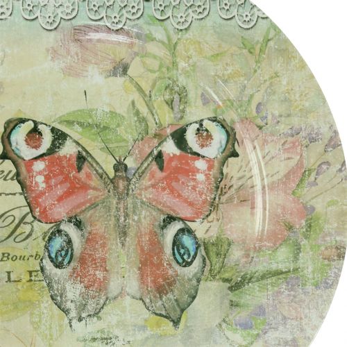 Artículo Plato decorativo Vintage Butterfly Ø32,5cm