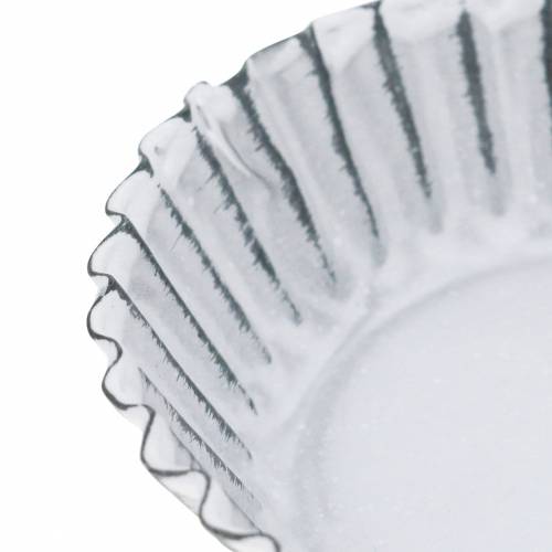 Floristik24 Plato decorativo molde para hornear zinc blanco Ø10cm H2cm