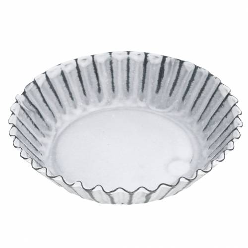Floristik24 Plato decorativo molde para hornear zinc blanco Ø10cm H2cm