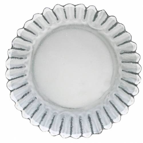 Floristik24 Plato decorativo molde para hornear zinc blanco Ø10cm H2cm