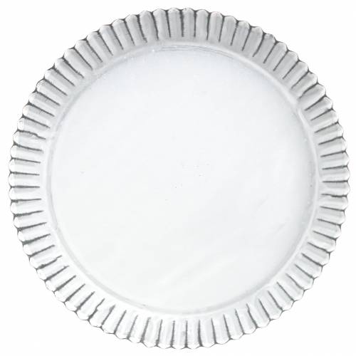 Floristik24 Plato decorativo molde para hornear zinc blanco Ø19.5cm H2cm