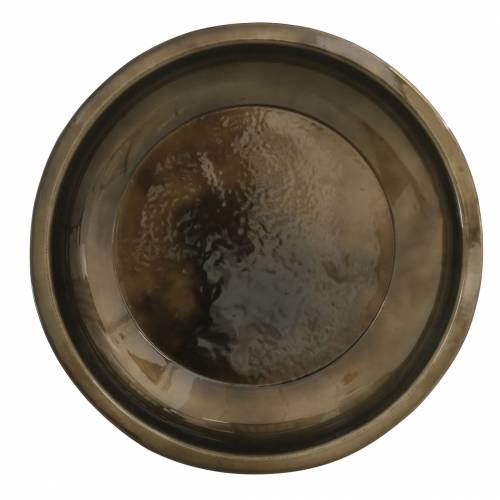 Floristik24 Plato decorativo fabricado en metal bronce brillante Ø23,5cm