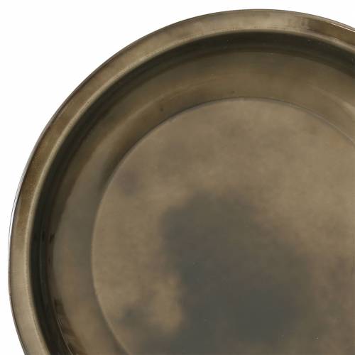 Artículo Plato decorativo fabricado en metal bronce brillante Ø23,5cm