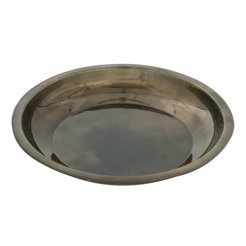 Floristik24 Plato decorativo fabricado en metal bronce brillante Ø23,5cm