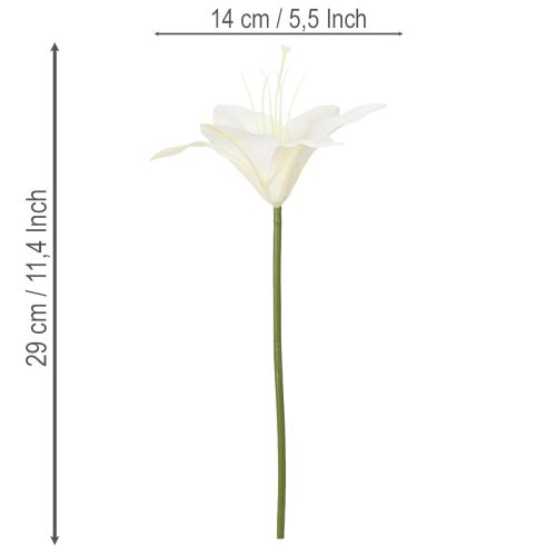 Flores artificiales de lirio tigre blanco para jarrones y arreglos florales, ramo de 6 unidades de 29 cm. | Floristik24.es