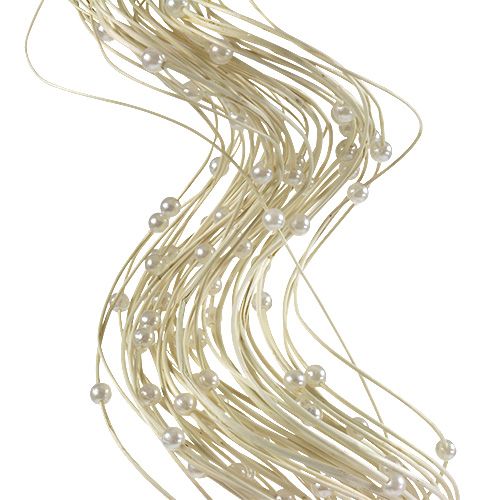 Floristik24 Ting Ting Rizado con perlas 60cm blanqueado 40uds