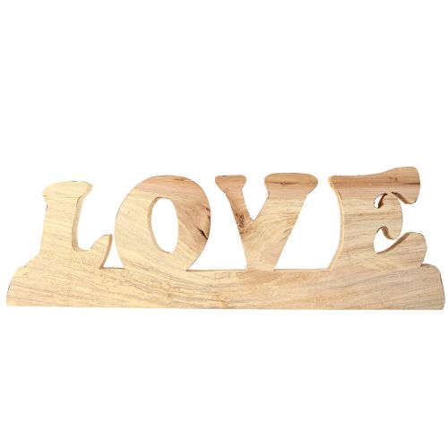 Artículo Decoración de mesa soporte de madera “Love” madera de sauce natural 60×19cm