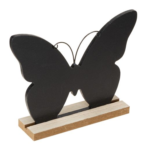 Decoración de mesa de madera decoración mariposa negro natural 15cm 6 piezas