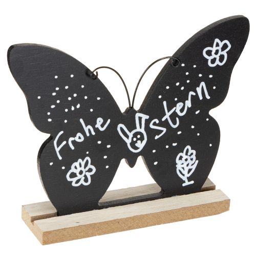 Artículo Decoración de mesa de madera decoración mariposa negro natural 15cm 6 piezas