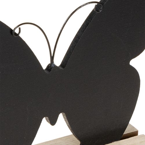 Artículo Decoración de mesa de madera decoración mariposa negro natural 15cm 6 piezas