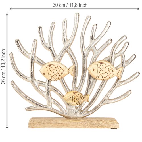 Artículo Decoración de mesa decoración coral marítimo pez madera metal L30cm