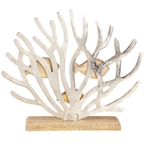Artículo Decoración de mesa decoración coral marítimo pez madera metal L30cm