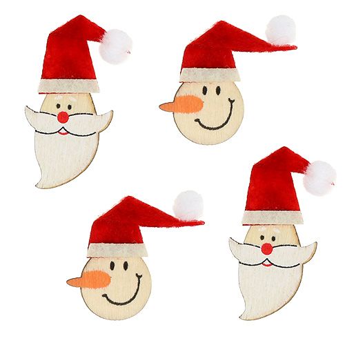 Decoración de mesa Papá Noel, muñeco de nieve 4-5cm 12 piezas