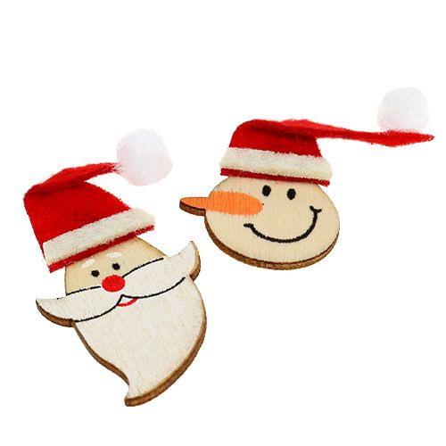 Artículo Decoración de mesa Papá Noel, muñeco de nieve 4-5cm 12 piezas