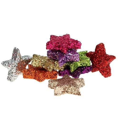 Floristik24 Decoración de mesa estrellas ordenadas 1,5cm con mica 144pcs