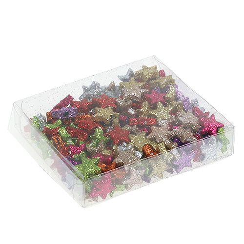 Floristik24 Decoración de mesa estrellas ordenadas 1,5cm con mica 144pcs