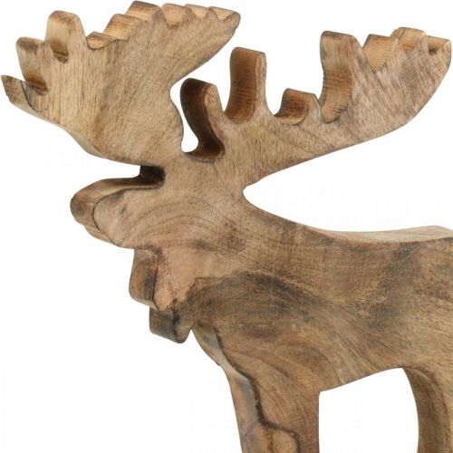 Floristik24 Decoración de mesa alce deco navideño soporte de madera deco ciervo H27.5cm
