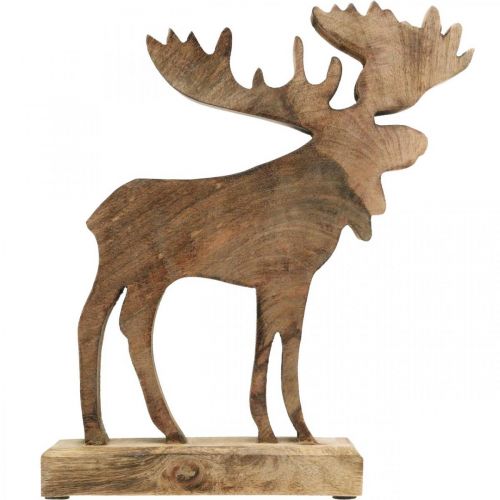 Floristik24 Decoración de mesa alce deco navideño soporte de madera deco ciervo H27.5cm