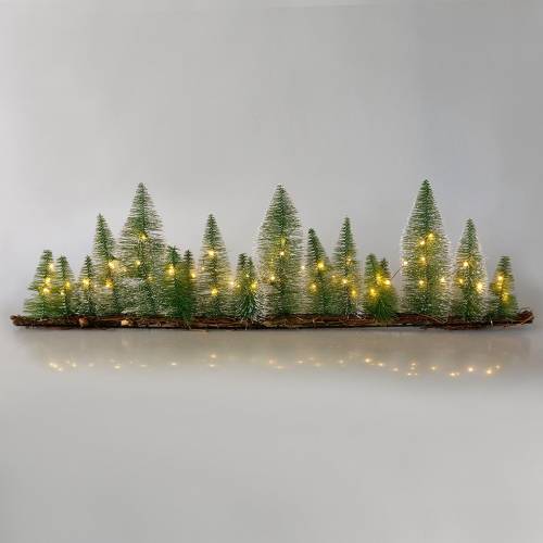 Artículo Decoración de mesa bosque de invierno con LED verde 100cm 60L