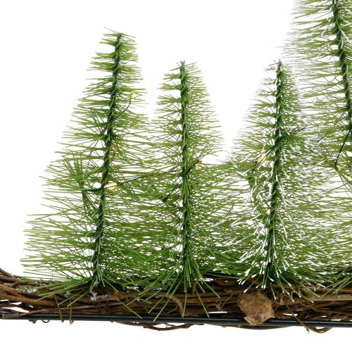 Floristik24 Decoración de mesa bosque de invierno con LED verde 100cm 60L