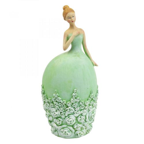 Artículo Decoración de mesa decoración primavera figura mujer vestido verde H20cm 2pcs