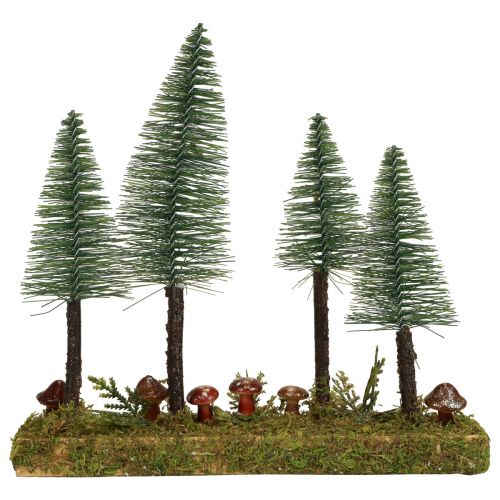 Floristik24 Decoración de mesa mini abetos base de bosque de abetos artificiales 30cm