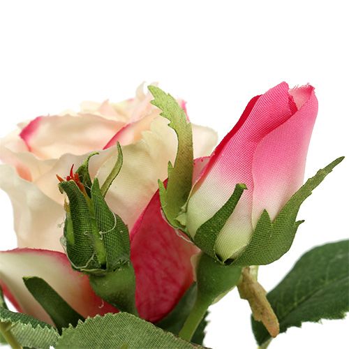 Floristik24 Decoración de la mesa Rose in the pot cream 14cm