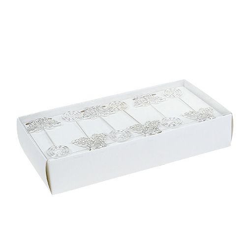 Artículo Placecard titular Mariposa 3,5cm plata 6pcs