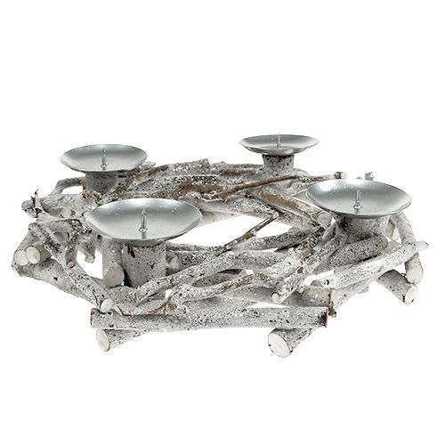 Floristik24 Guirnalda de mesa con candelabro Ø32cm encalada